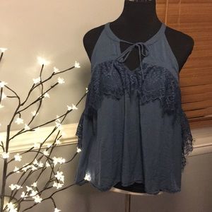 Blue lace top